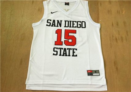 Maillot De Basket NCAA San Diego State University Kawhi Leonard 15 Blanc